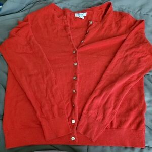 Old Navy Red Cardigan Sweater V-Neck Soft Knit